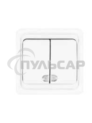 Выключатель 2-кл. СП Валери 10А IP20 с индик. белый Universal В0123
