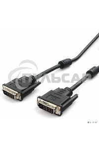 Кабель DVI-D dual link Cablexpert CC-DVI2L-BK-10M, 25M/25M, 10м, черный, экран, феррит.кольца, пакет