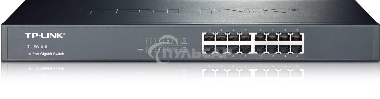 Коммутатор TP-Link SMB TL-SG1016 Коммутатор 16-port Gigabit Switch, 1U 19-inch rack-mountable steel case