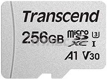 Флеш карта microSD 256Gb Transcend microSDXC Class 10 UHS-I U3, V30, A1, (SD адаптер), TLC