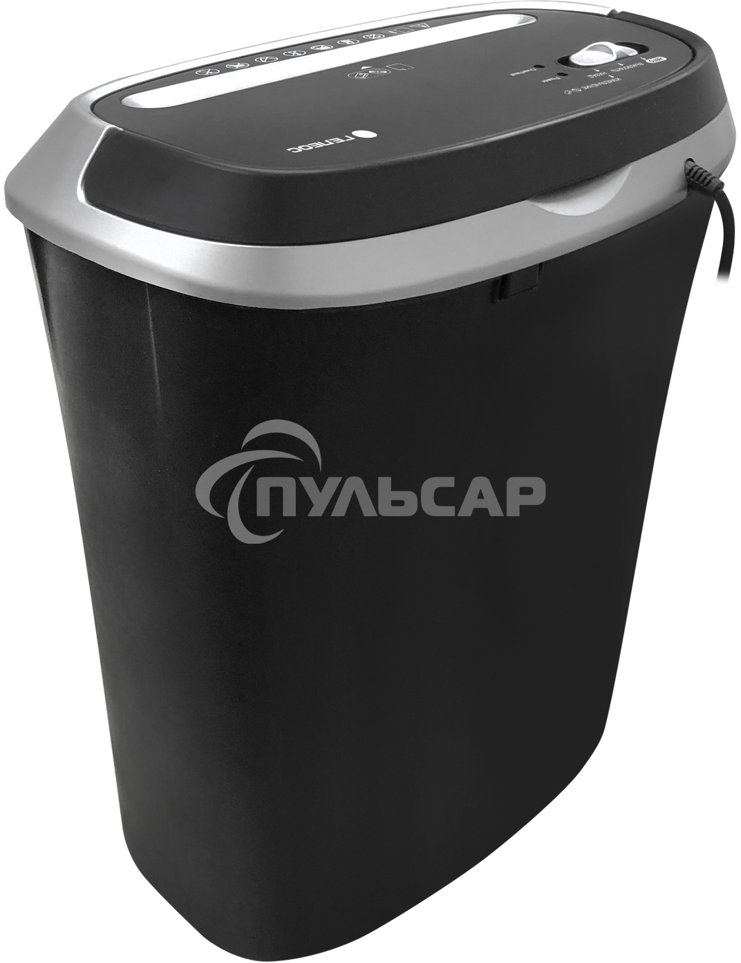 Уничтожитель документов ГЕЛЕОС УМ30-4, DIN P-4 (4 ур-нь секр.), фрагмент 3,8х35мм, 15-17 (70г/м2), CD/пл.карты/скрепки/скобы, 30 литров