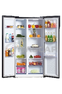 Холодильник Hyundai CS5003F черная сталь двухкамерный Side by Side 331/165л морозилка сбоку