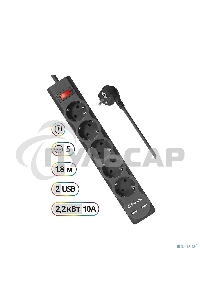 Сетевой фильтр Defender 1.8M DFS 751 5OUTL.