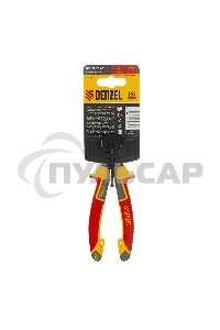 Плоскогубцы комбинированные, диэлектрические трехкомпонентные рукоятки до 1000 В, 165 мм Denzel
