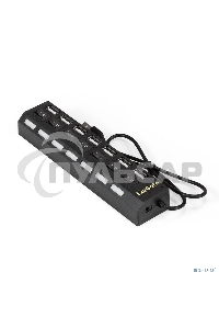 Хаб USB (концентратор) ExeGate EX293978RUS DUB-72SW (кабель-адаптер USB2.0 --> 7xUSB2.0, кнопки включения/отключения для каждого порта, Plug&Play, черный)