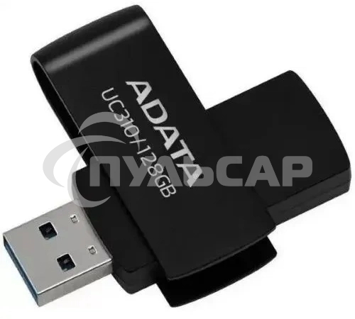Флешка USB ADATA UC310 (UC310-128G-RBK), 128 Gb, USB 3.2 Gen 1, R/W 100/30, черный
