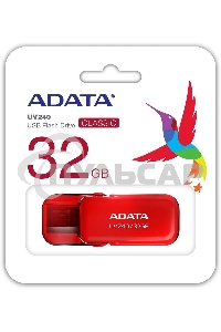 Флешка USB ADATA UV240 (AUV240-32G-RRD), 32 Gb, USB 2.0, R/W 15/5, красный