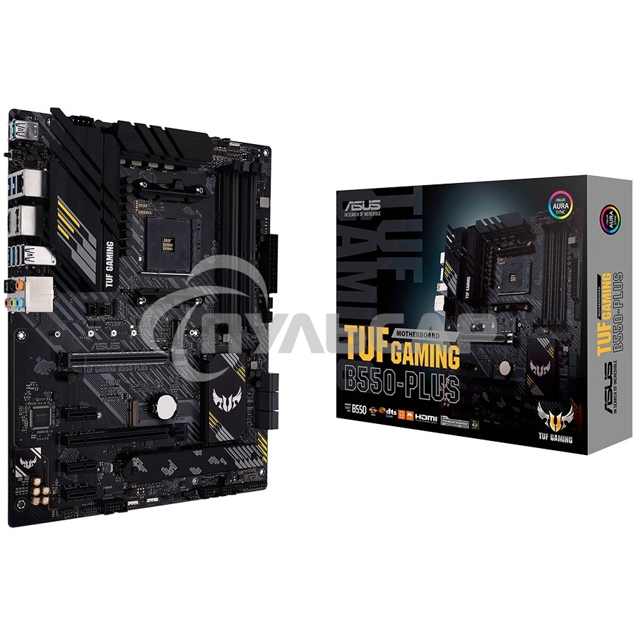 Материнская плата ASUS TUF GAMING B550-PLUS, AM4, AMD B550, 4xDDR4, 6xSATA, 2xM.2, 1xPCIe 4.0 x16, 1xPCIe 3.0 x16, 3xPCIe x1, 1xHDMI, 1xDP, 1x 2.5Gb LAN, 4xUSB-A 3.2 Gen 1, 1xUSB-A 3.2 Gen 2, 2xUSB-A 2.0, 1xUSB-C 3.2 Gen 2, 5x3.5 мм, 7.1, ATX