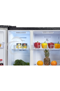 Холодильник Hyundai CS5003F черная сталь двухкамерный Side by Side 331/165л морозилка сбоку