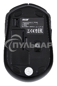 Мышь беспроводная Acer OMR040 черный, 1600 dpi, радиоканал, USB, кнопки - 6