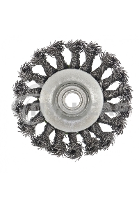 Щетка для УШМ Сибртех 100 мм, М14, Тарелка, крученая проволока 0,5 мм 746097