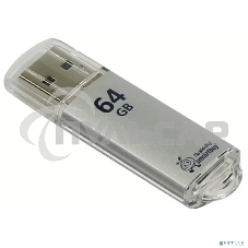 Флешка USB Smartbuy 64 Gb,V-CUT SILVER (SB64 GbVC-S3), 64 Gb, USB 3.0, R/W 75/25, серебристый