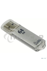 Флешка USB Smartbuy 64 Gb,V-CUT SILVER (SB64 GbVC-S3), 64 Gb, USB 3.0, R/W 75/25, серебристый