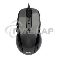 Мышь проводная A4Tech N-708X серый глянец/черный, 1600 dpi, USB, кнопки - 6