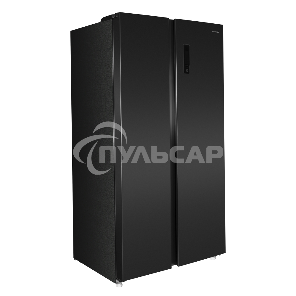 Холодильник Maunfeld MFF177NFSB черный глянц. двухкамерный 263/170л морозилка сбоку, No Frost, Side by Side