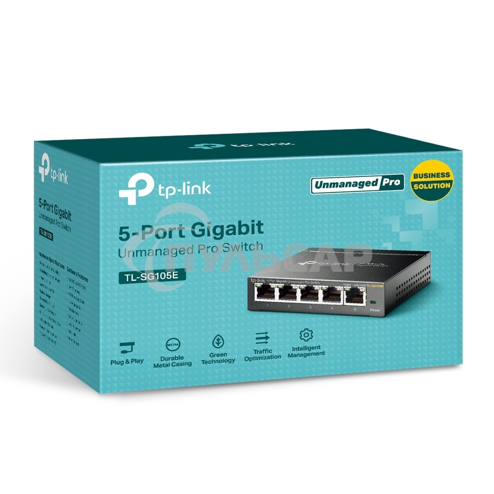 Сетевой коммутатор TP-Link SMB TL-SG105E 5-Port Gigabit Desktop Easy Smart Switch, 5 10/100/1000Mbps RJ45 ports, MTU/Port/Tag-based VLAN, QoS, IGMP Snooping