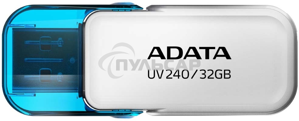 Флешка USB ADATA UV240 (AUV240-32G-RWH), 32 Gb, USB 2.0, R/W 15/5, белый/синий