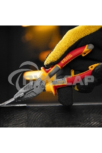 Плоскогубцы комбинированные, диэлектрические трехкомпонентные рукоятки до 1000 В, 165 мм Denzel