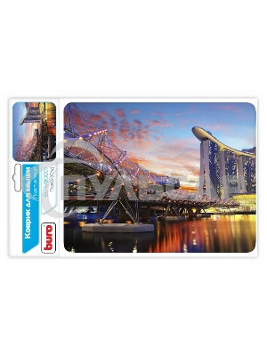 Коврик для мыши Buro BU-M80007 пластиковый ночной город 230х180х2мм