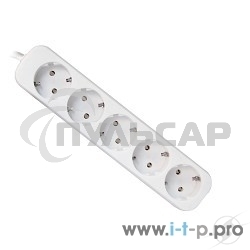 Удлинитель Defender E530 белый 3.0 м, 5 розеток 