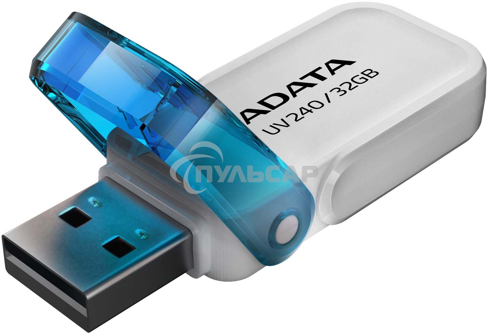 Флешка USB ADATA UV240 (AUV240-32G-RWH), 32 Gb, USB 2.0, R/W 15/5, белый/синий