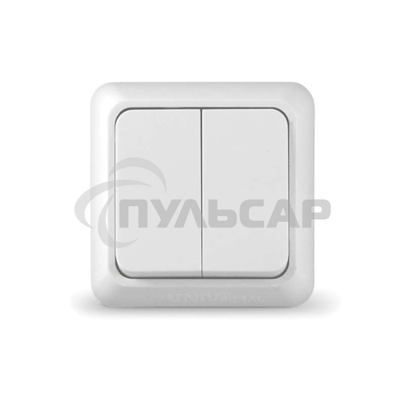 Выключатель 2-кл. ОП Олимп 10А IP20 белый Universal О0023