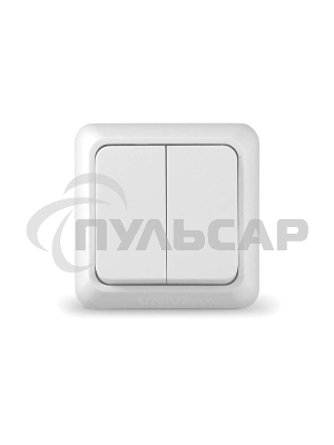 Выключатель 2-кл. ОП Олимп 10А IP20 белый Universal О0023