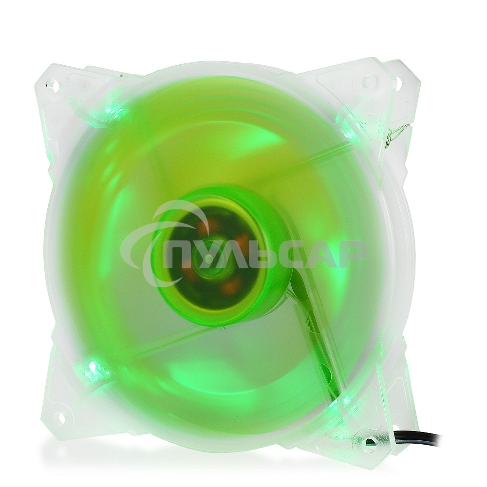 Вентилятор для корпуса Crown CMCF-12025S-1212 прозрачный/зеленый, 120 мм, 1650 об/мин, 28 дБ, 3 pin