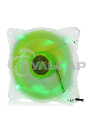 Вентилятор для корпуса Crown CMCF-12025S-1212 прозрачный/зеленый, 120 мм, 1650 об/мин, 28 дБ, 3 pin