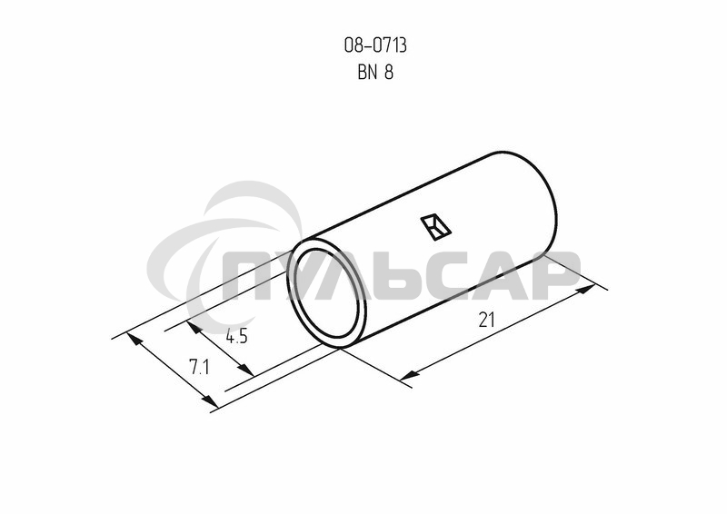 Соединительная гильза L-21 мм 10 мм² (ГМЛ (DIN) 10) Rexant