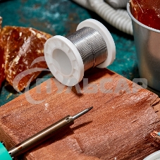 Припой с канифолью ПОС-61, 100г, Ø1мм, (олово 61%, свинец 39%), катушка Rexant