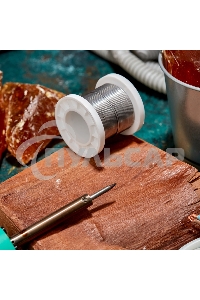 Припой с канифолью ПОС-61, 100г, Ø1мм, (олово 61%, свинец 39%), катушка Rexant