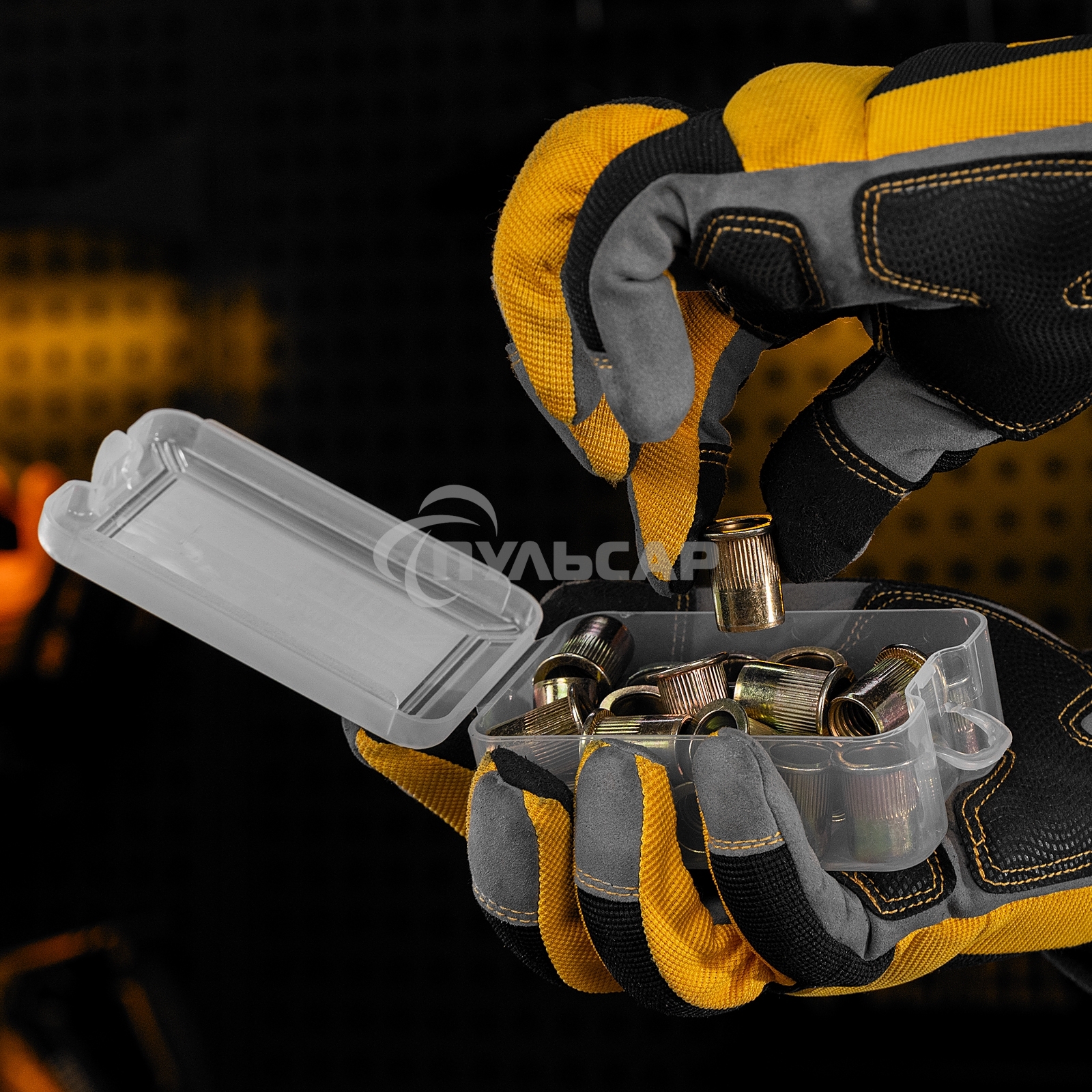 Заклепки резьбовые Denzel стальные, оцинкованные, М12, пластиковый кейс, 25 шт.