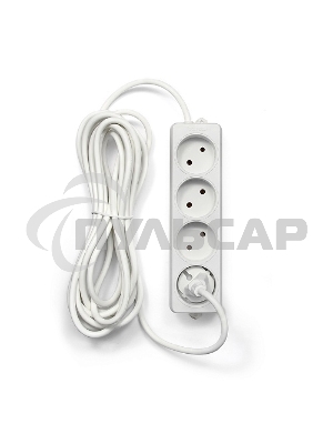 Удлинитель Гарнизон EL-NL4-W-5, 4 розетки допустимый ток 10А, длина 5 м.