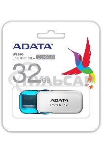 Флешка USB ADATA UV240 (AUV240-32G-RWH), 32 Gb, USB 2.0, R/W 15/5, белый/синий