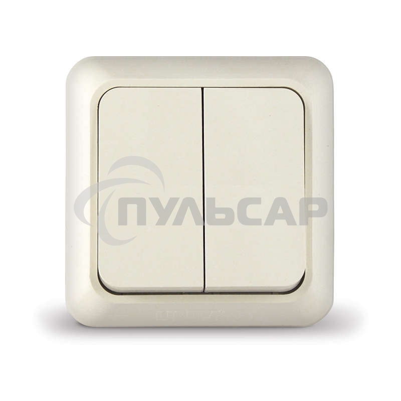 Выключатель 2-кл. ОП Олимп 10А IP20 беж. Universal Б-О0023