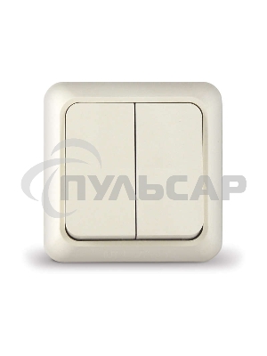 Выключатель 2-кл. ОП Олимп 10А IP20 беж. Universal Б-О0023