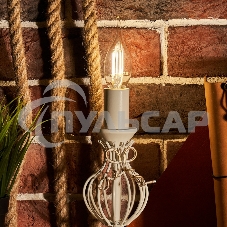 Лампа светодиодная филаментная Rexant Свеча на ветру CN37 7.5 Вт 600 Лм 4000K E14 прозрачная колба