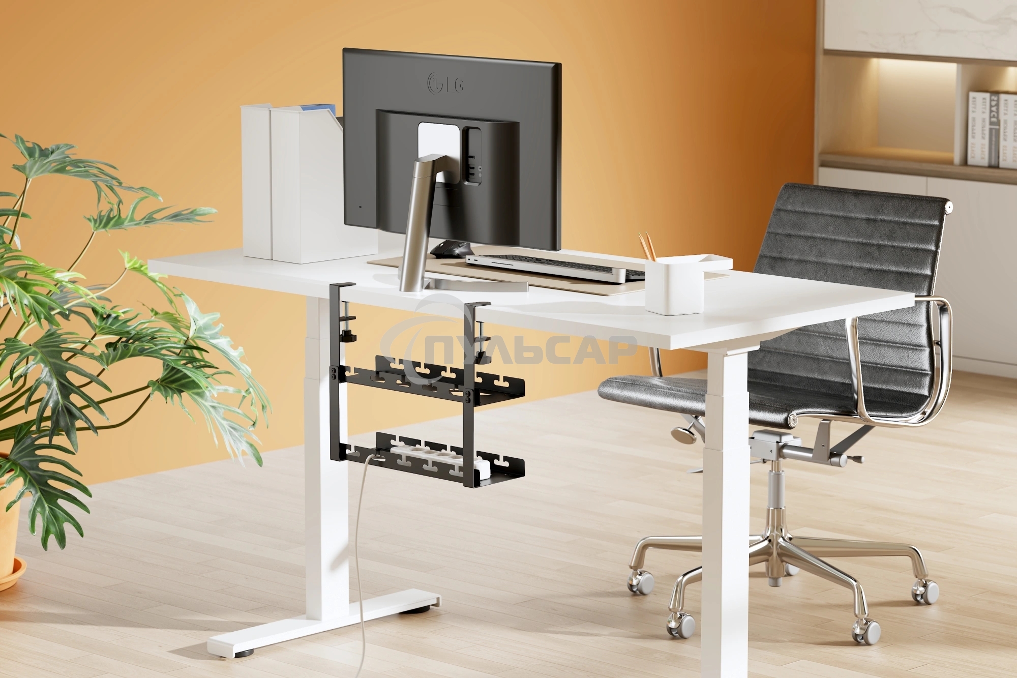 Кабель-канал Cactus CS-CM-400-2BK для столов 40x13.4x34.2см черный