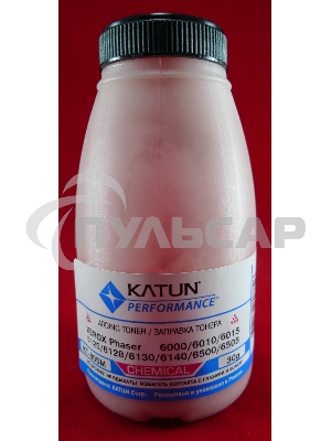 Тонер XEROX Phaser 6000/6010/6015/6125/6128/6130/6140/6500/6505Magenta, химический (фл.30г.) Katun фас. России