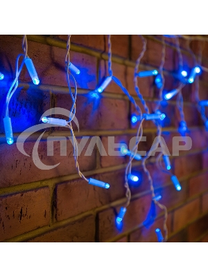 Гирлянда Neon-night Айсикл (бахрома) светодиодный, 4,8 х 0,6 м, белый провод, 230 В, диоды синие, 176 LED