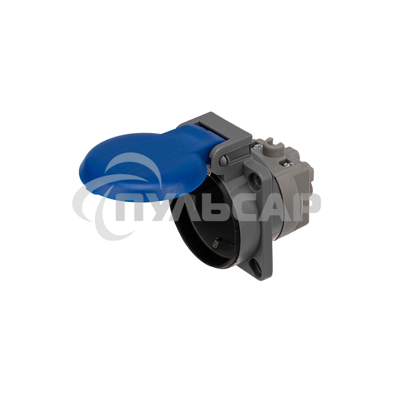 Розетка влагозащищенная с крышкой, с/з, скрытая установка,16 А, IP54 каучук Rexant