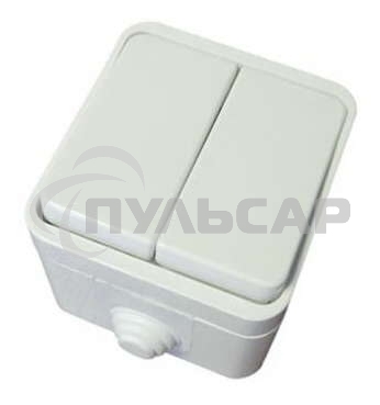 Выключатель 2-кл. ОП Клио 10А IP44 белый Universal К2223