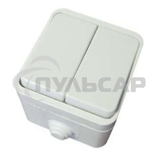 Выключатель 2-кл. ОП Клио 10А IP44 белый Universal К2223