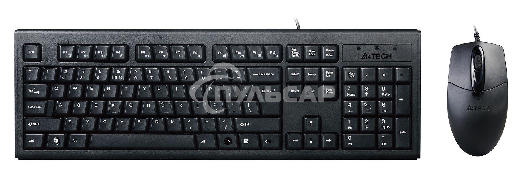 Комплект клавиатура + мышь A4 KRS-8372 клав:черный мышь:черный USB