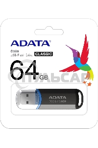 Флешка USB ADATA Classic C906 (AC906-64G-RBK), 64 Gb, USB 2.0, R/W 15/5, черный/синий