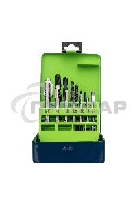 Набор сверл (2,5-10,2), метчиков(М3-М12), 15 предметов Сибртех