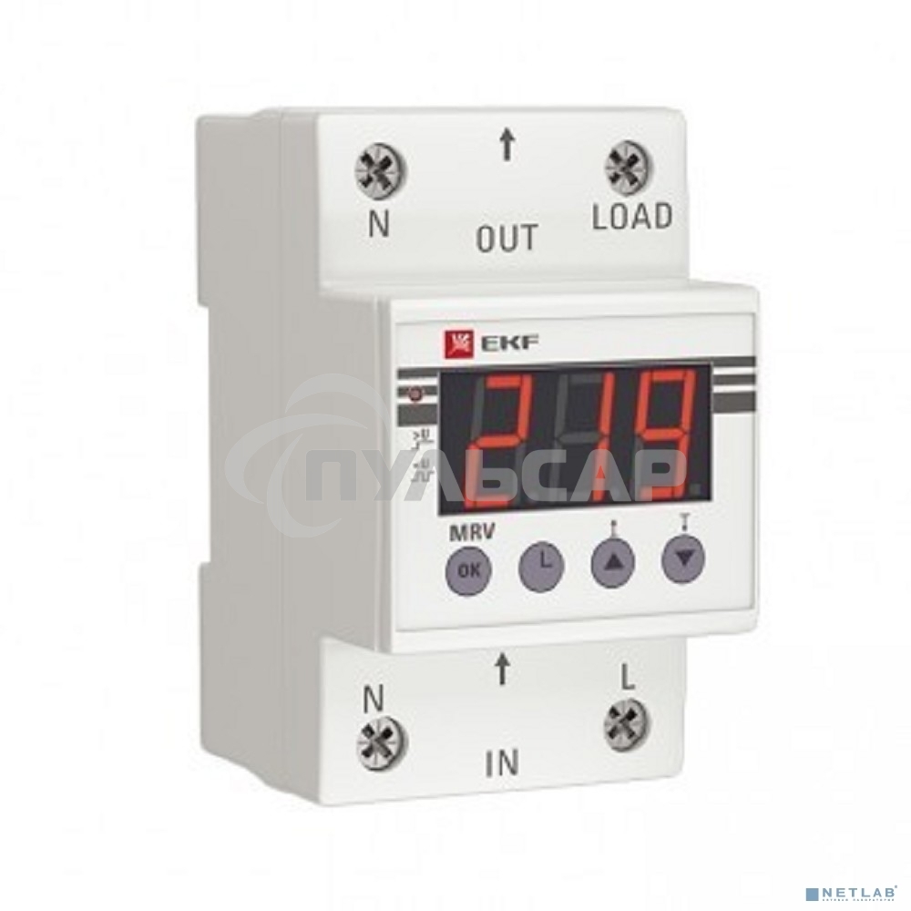 Реле напряжения с дисплеем MRV 40А PROxima EKF MRV-40A