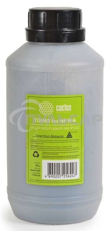 Тонер для принтера Cactus CS-THP4-120 черный (флакон 120гр) HP LJ P1005/P1006/P1100 /P1102