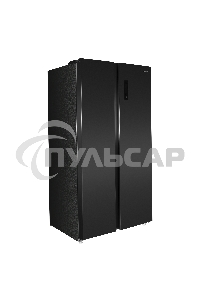 Холодильник Maunfeld MFF177NFSB черный глянц. двухкамерный 263/170л морозилка сбоку, No Frost, Side by Side